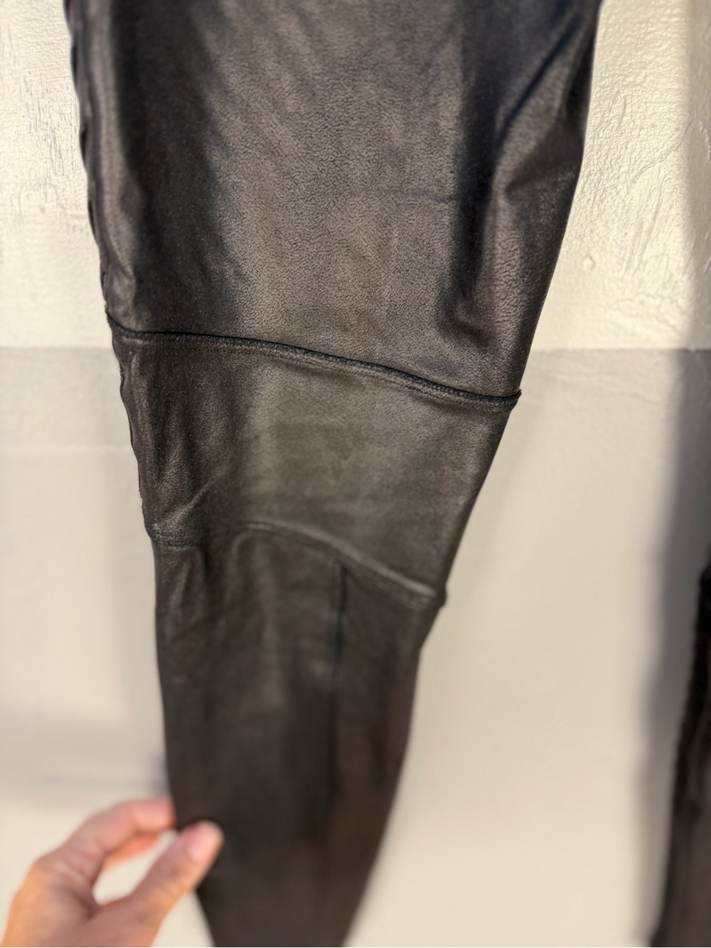 SPANX Black High-Waist Moto Panel Leggings - Picture 6 of 8
